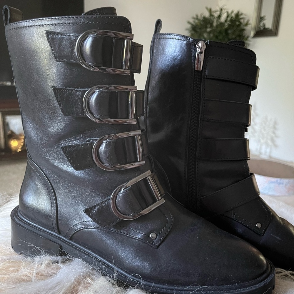 Vince Camuto black leather boots